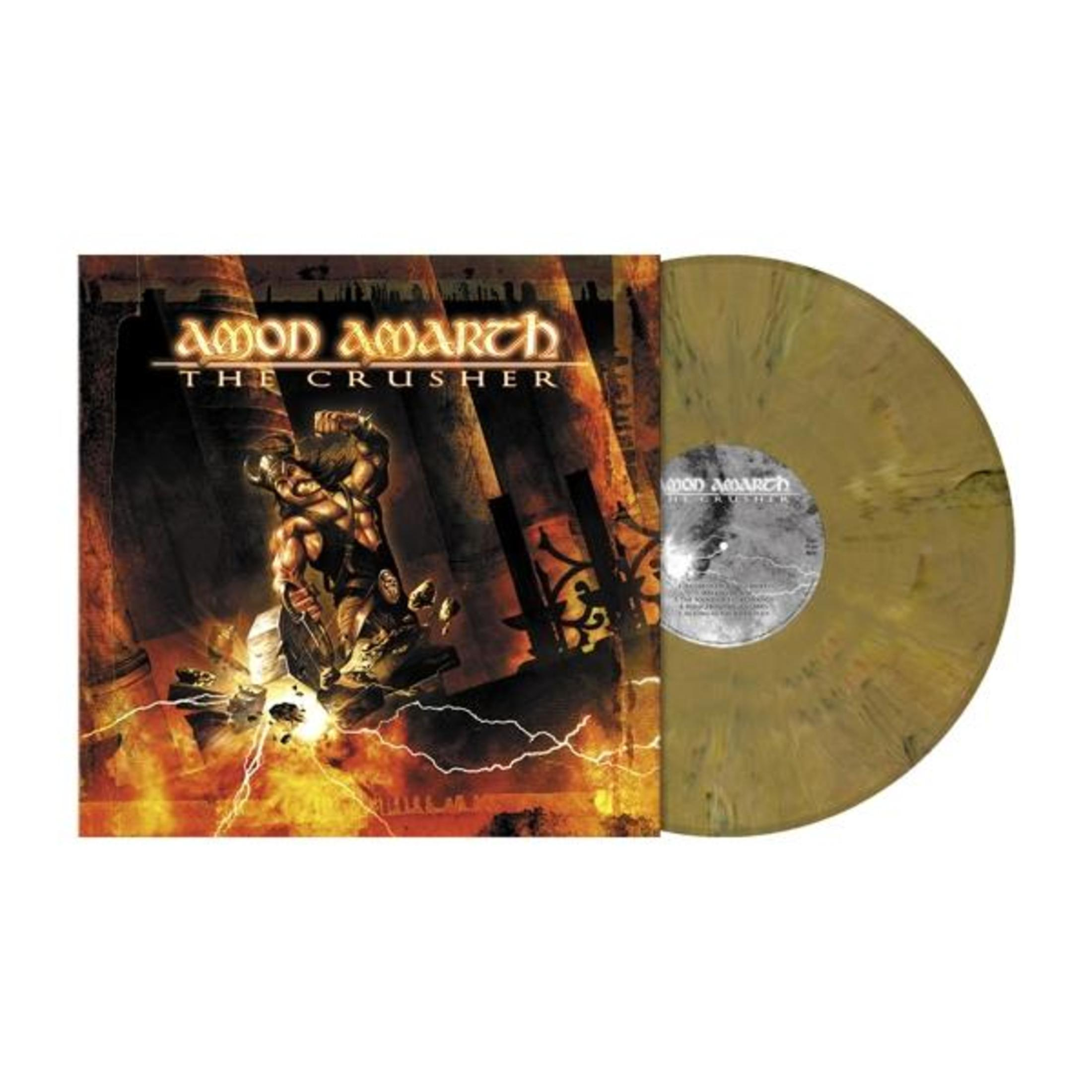 Copertina album Amon Amarth con guerriero e disco in vinile.