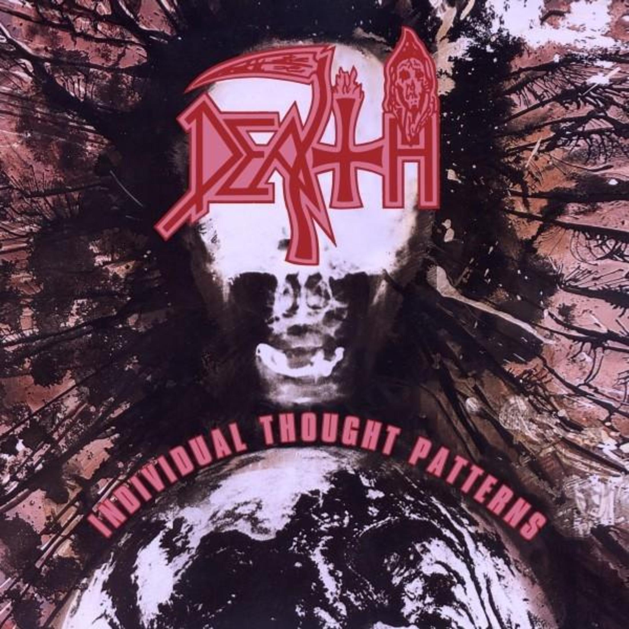 Copertina album: Logo rosso 'DEATH' sopra un teschio e la Terra. Titolo sotto.