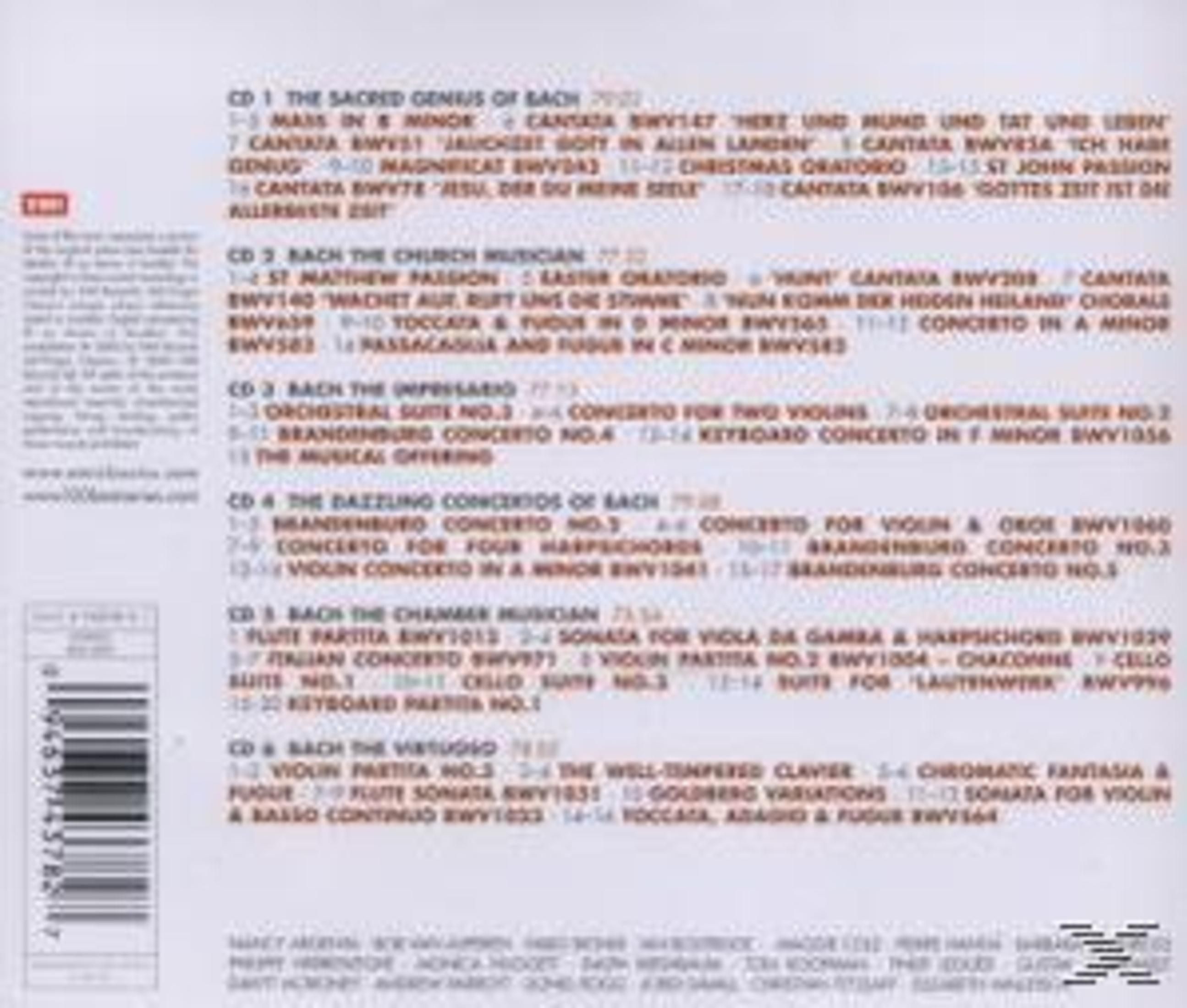 Elenco CD di musica di Bach, con titoli e compositore.