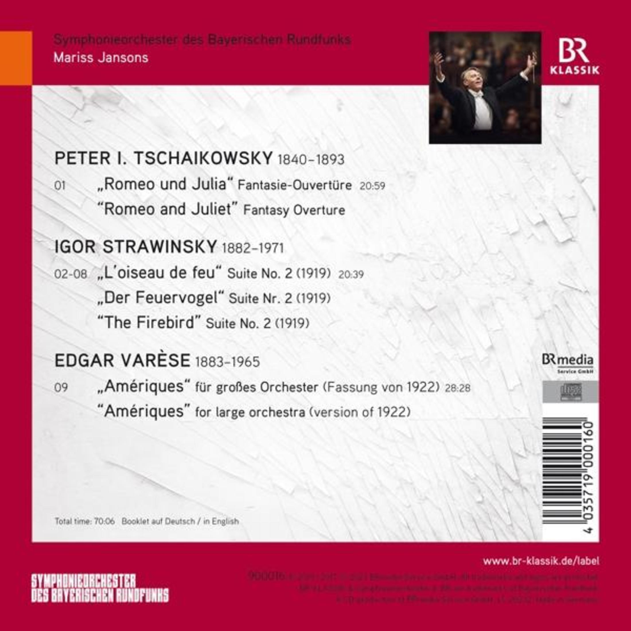Copertina CD con direttore, elenco brani e loghi dell'Orchestra Sinfonica della Radio Bavarese.