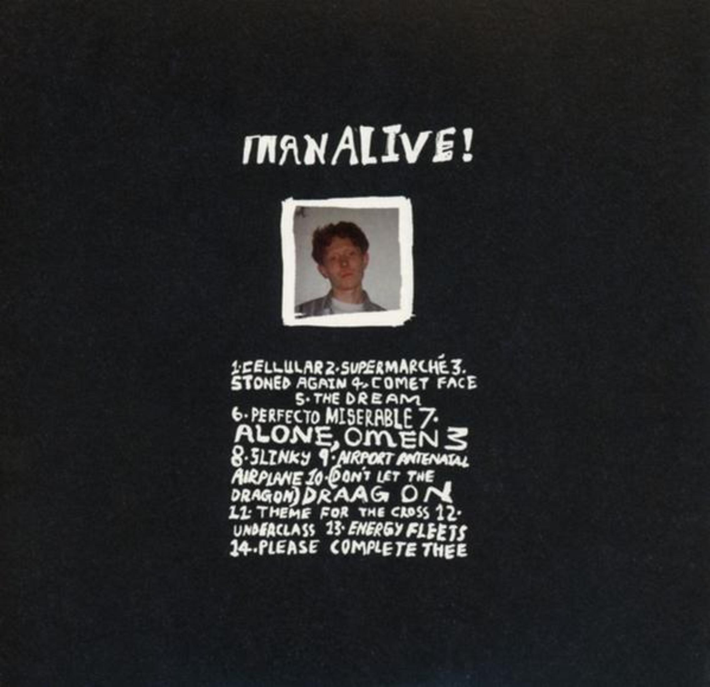 Copertina album con foto di un uomo e lista tracce.