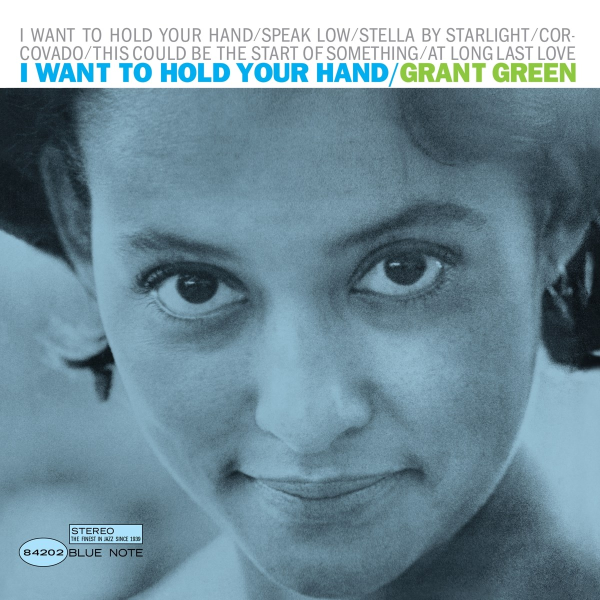 Primo piano del volto di una donna, copertina dell'album di Grant Green.