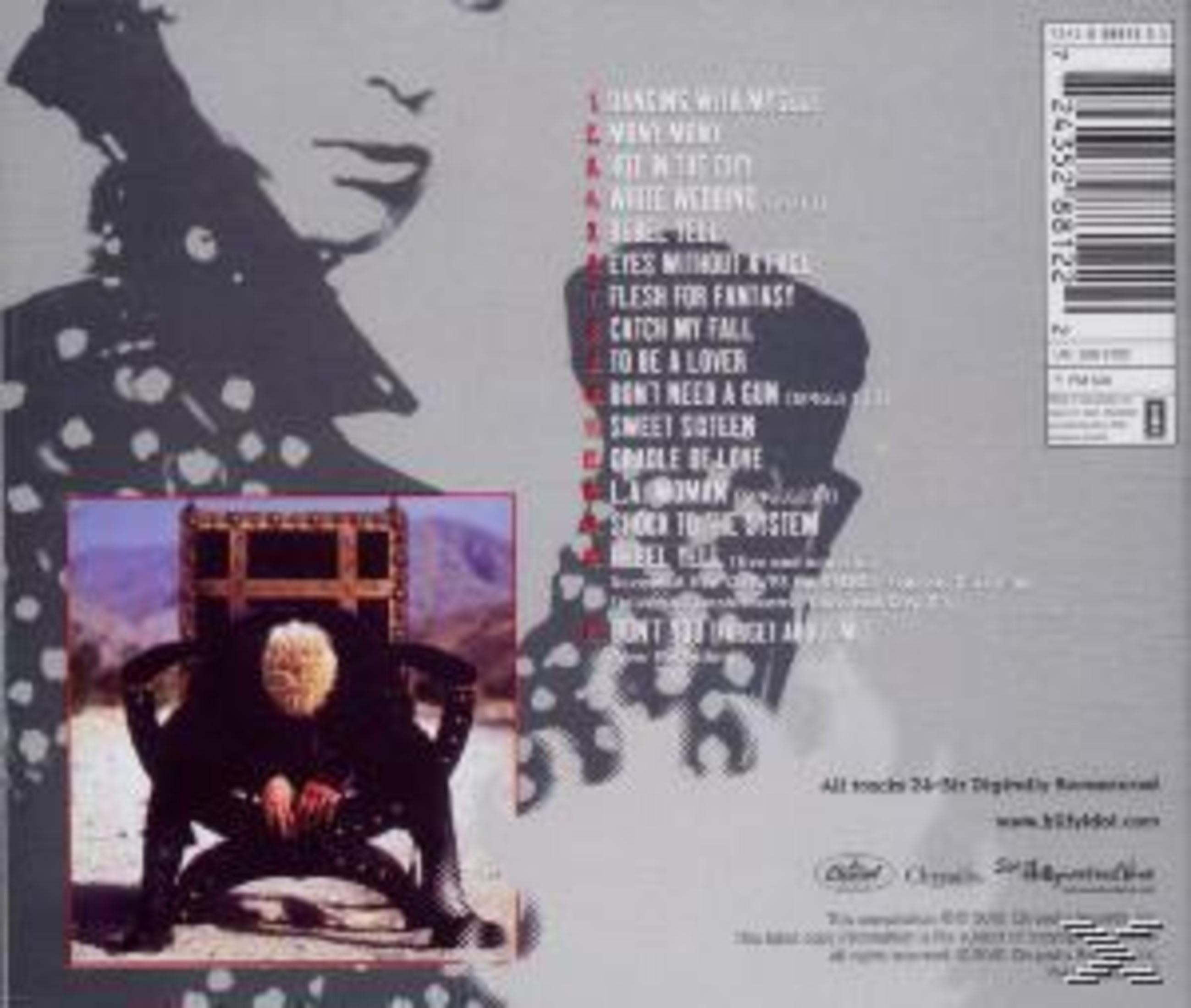 Copertina album con elenco canzoni. Uomo in abiti neri seduto.