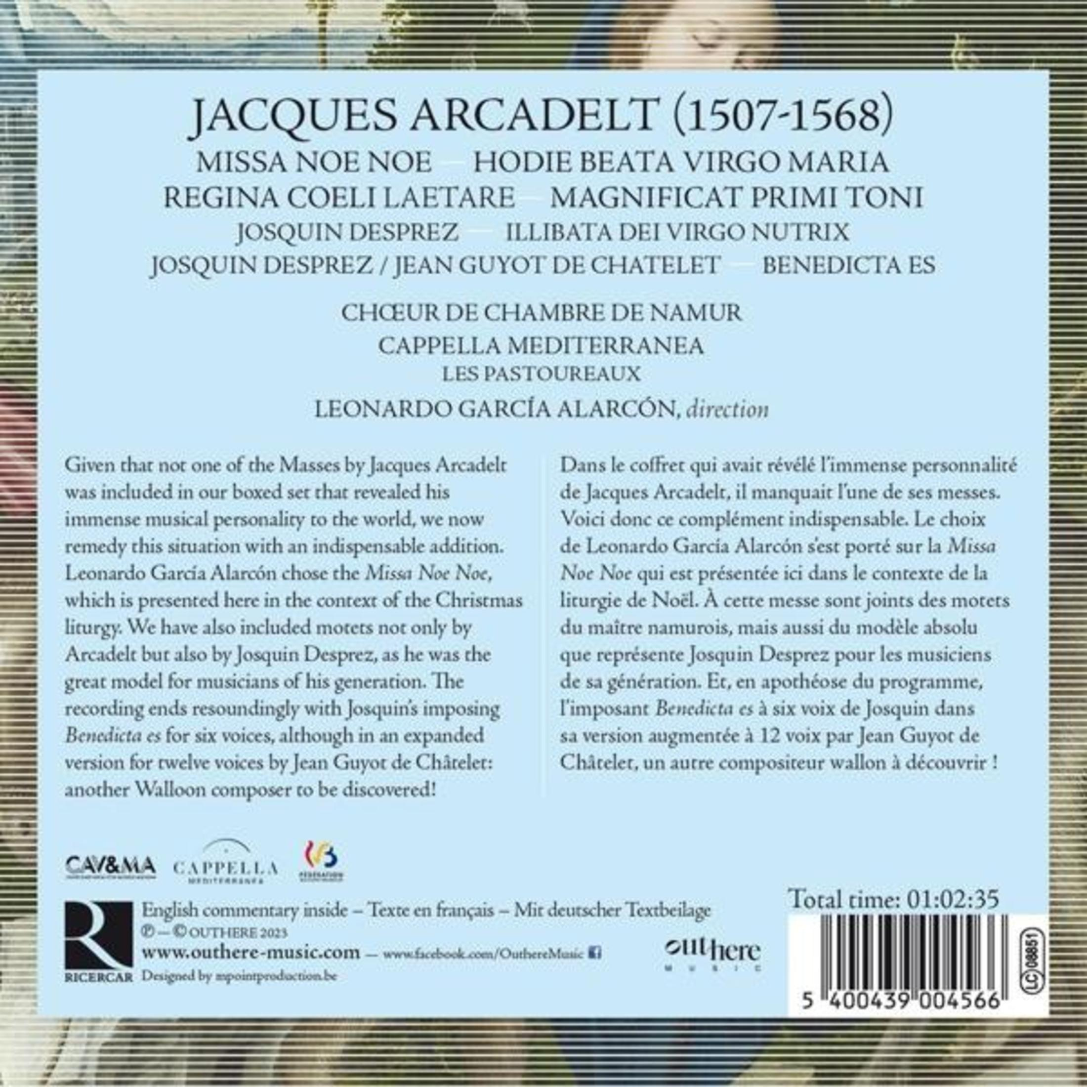 Copertina album con compositori e opere. Durata totale: 01:02:35.