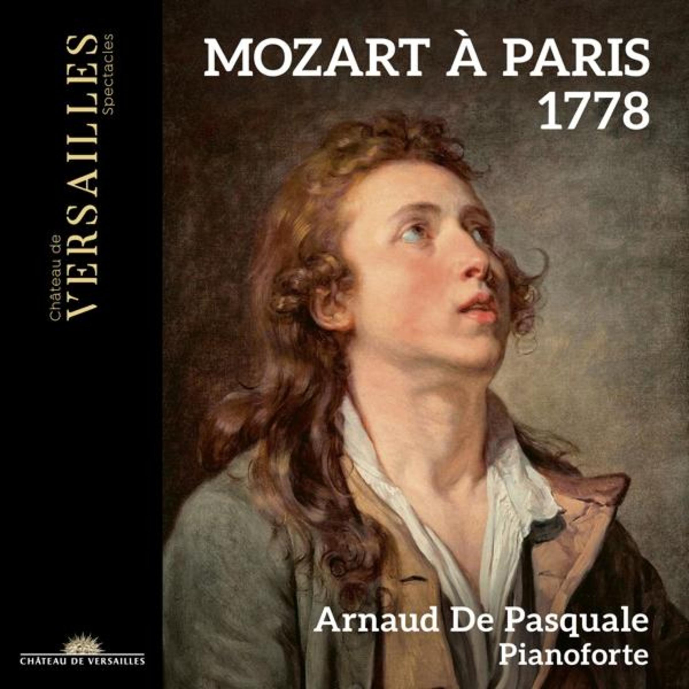 Ritratto di un giovane con riccioli, testo: Mozart à Paris 1778.