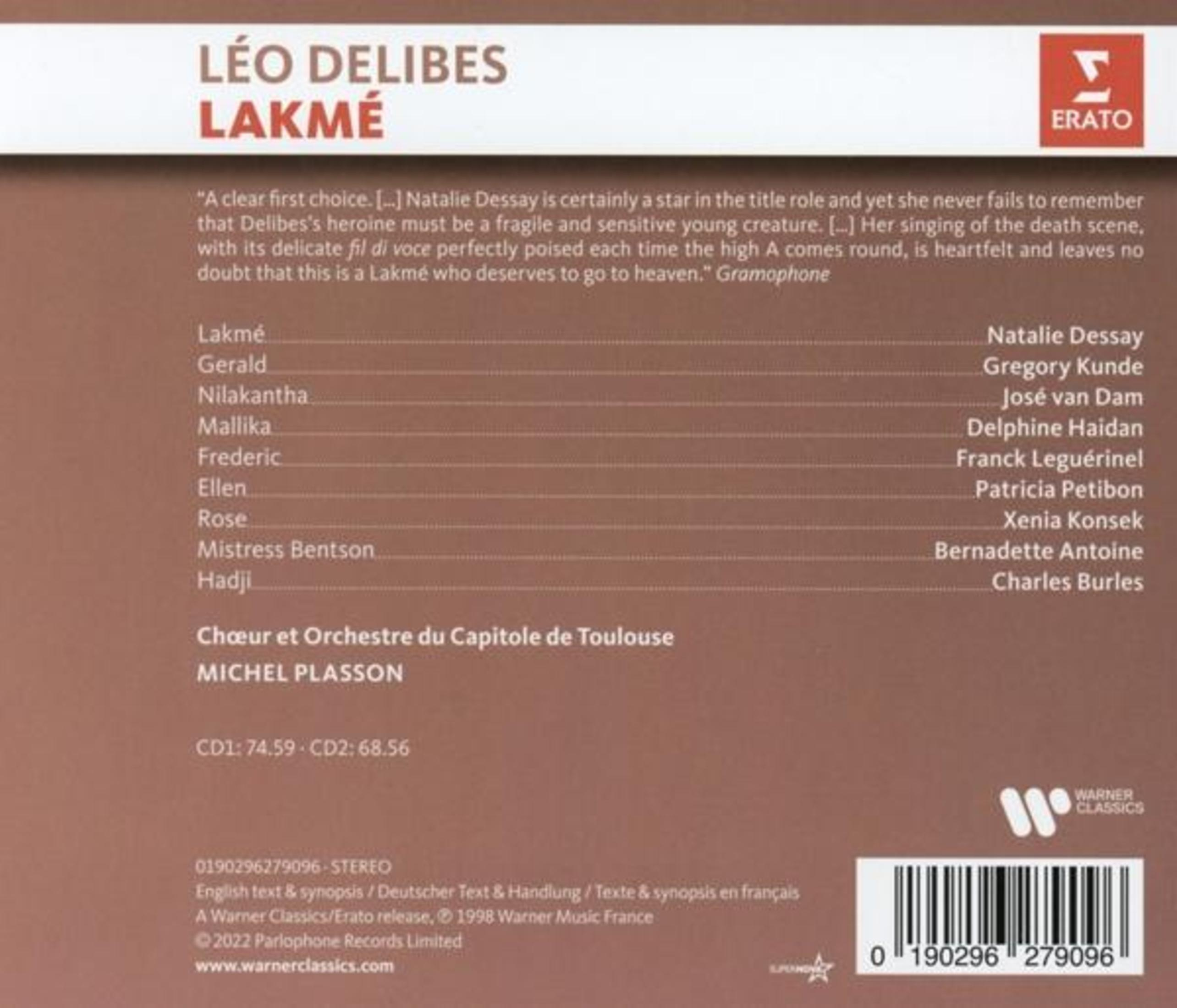 Copertina CD con Lakmé di Léo Delibes, cast, recensioni e codice a barre.