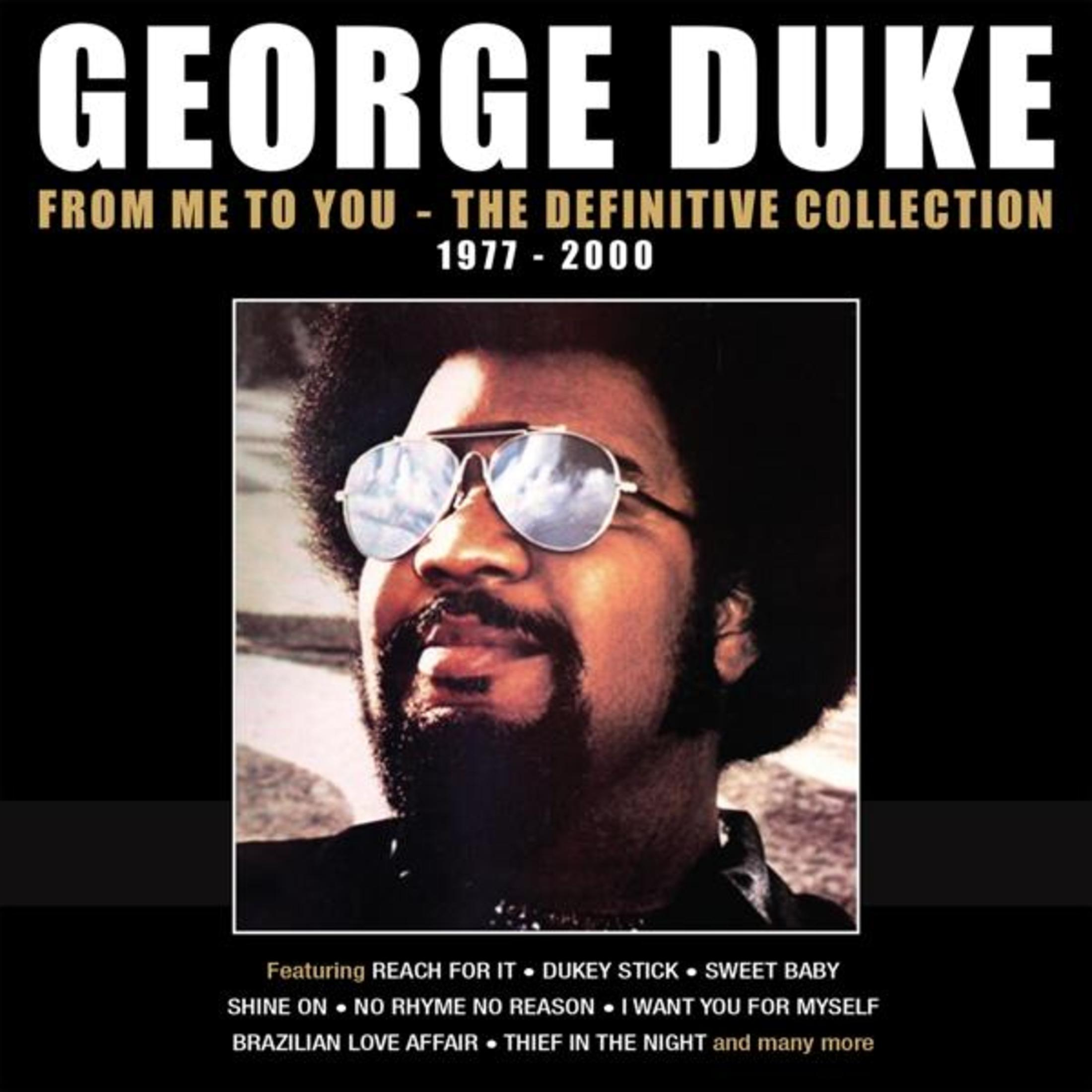 George Duke in copertina album con occhiali da sole, afro e barba.