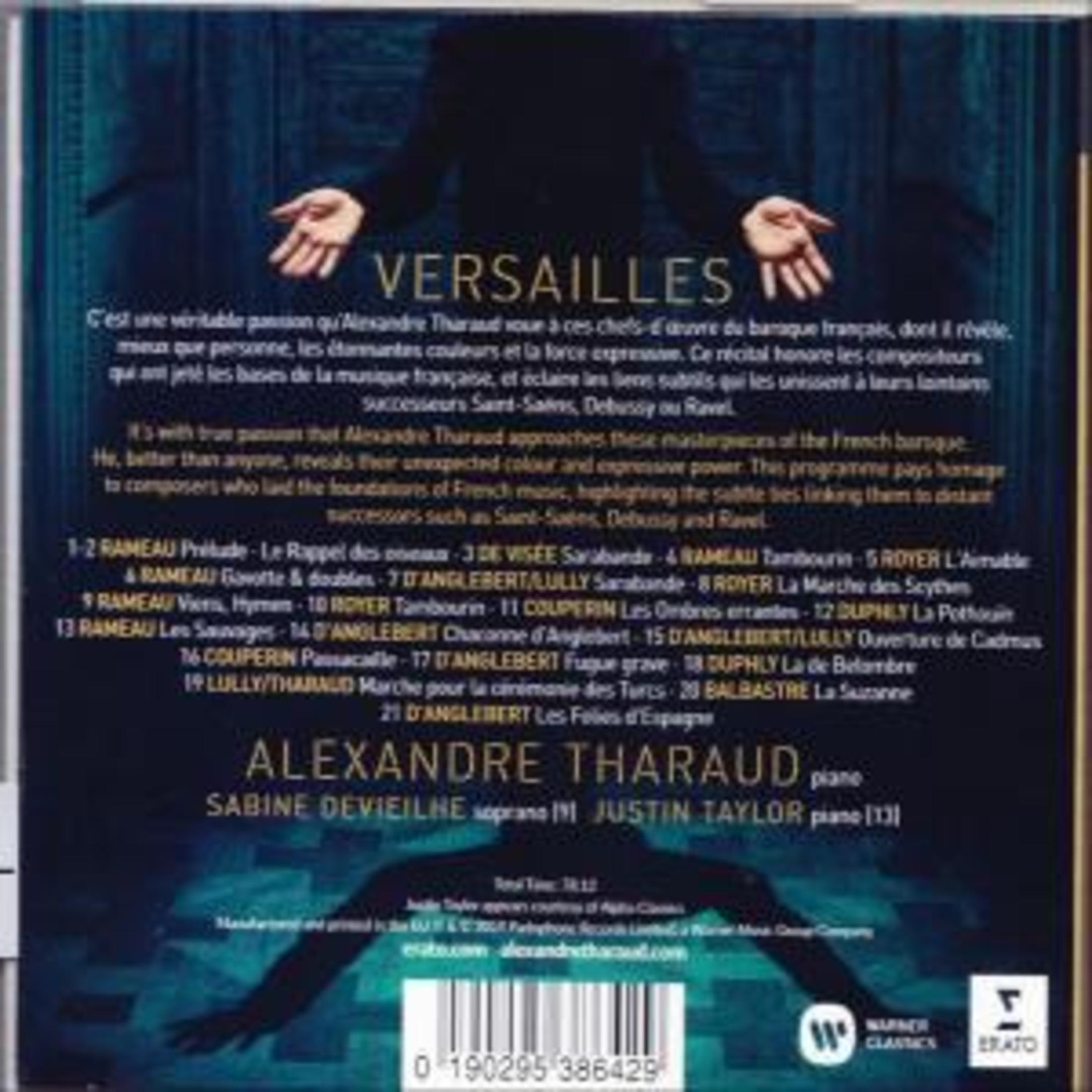 Copertina album con Alexandre Tharaud, che mostra musica da Versailles.