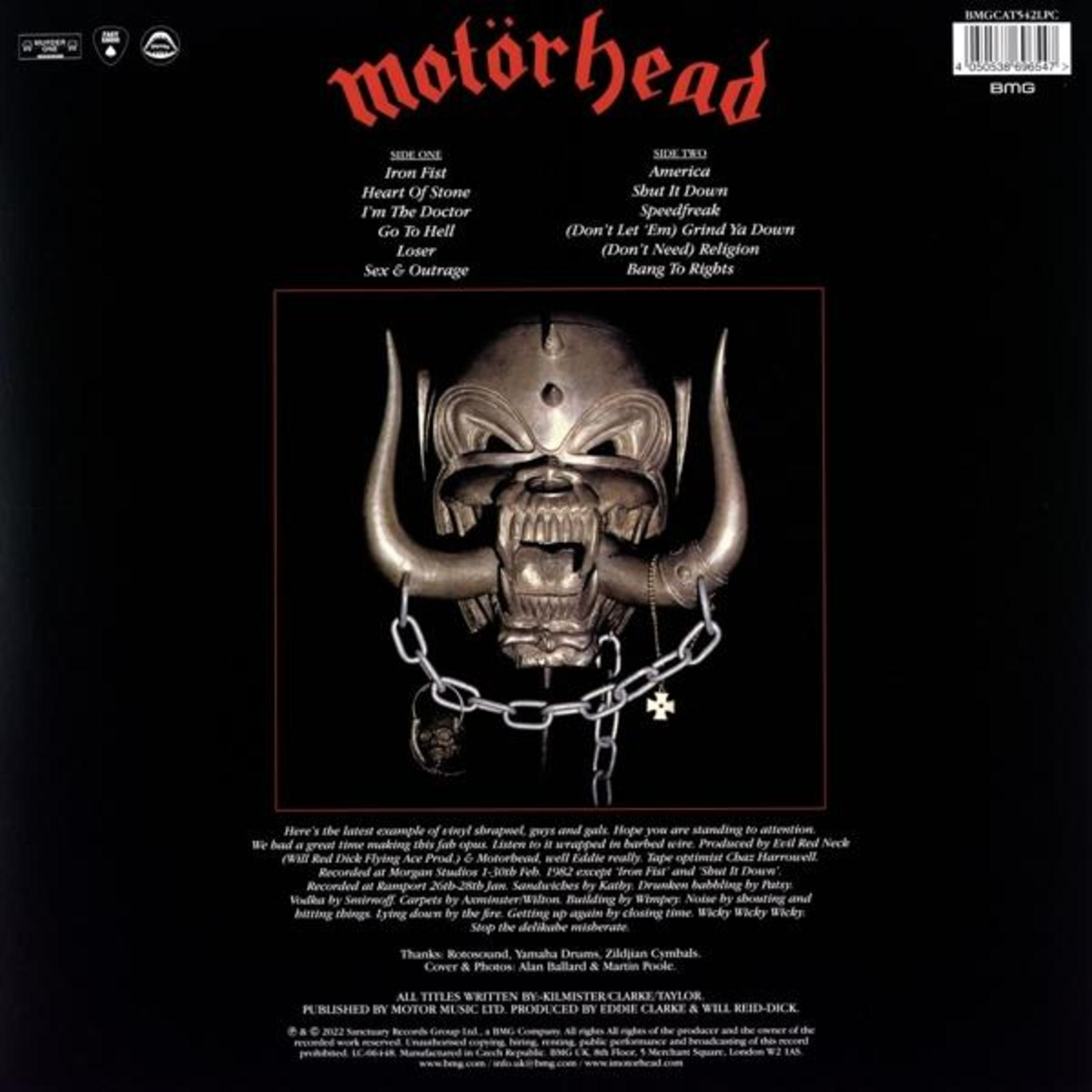 La copertina dell'album mostra il logo dei Motörhead, i titoli delle canzoni e l'iconica mascotte teschio.