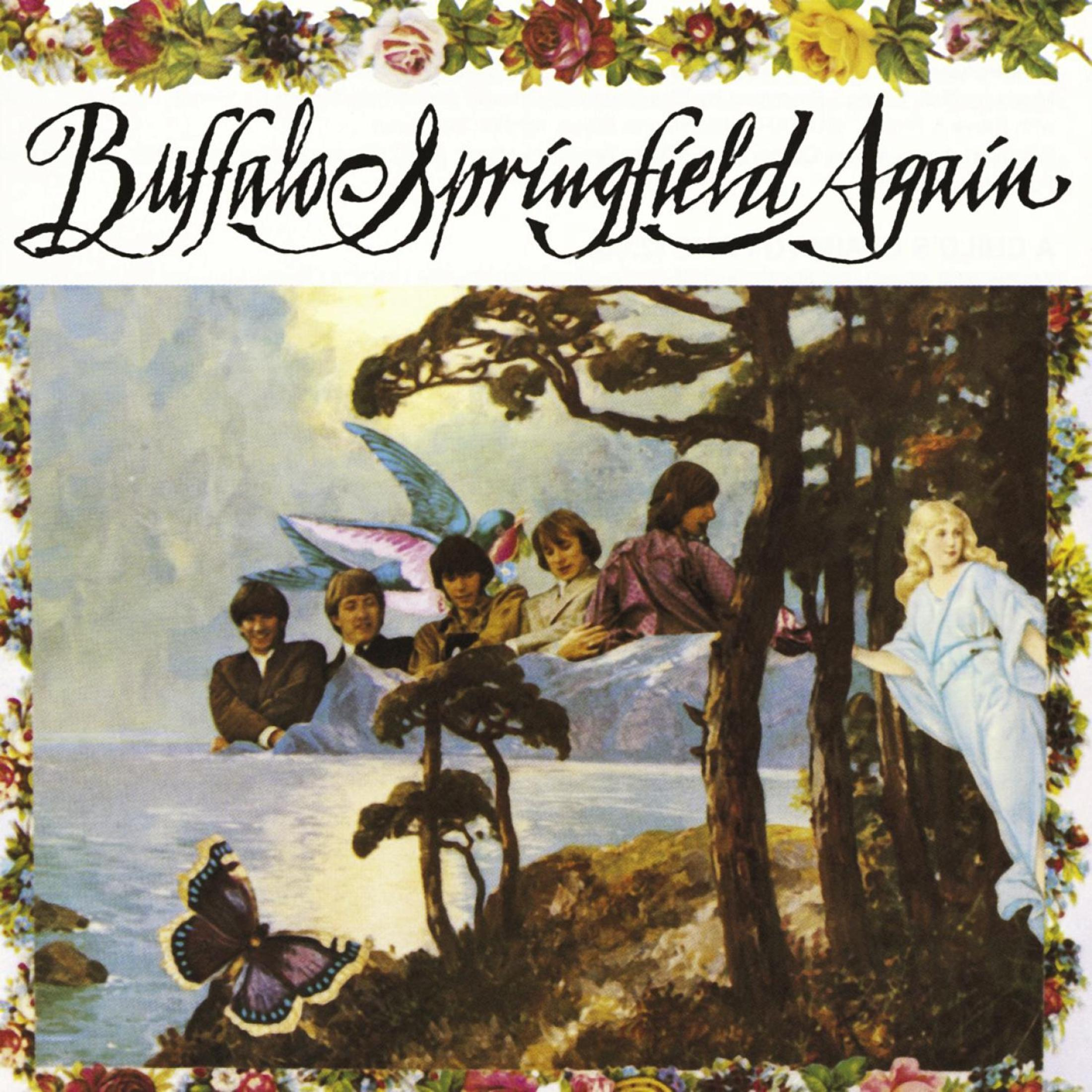Copertina album con band e donna all'aperto, farfalla in primo piano.