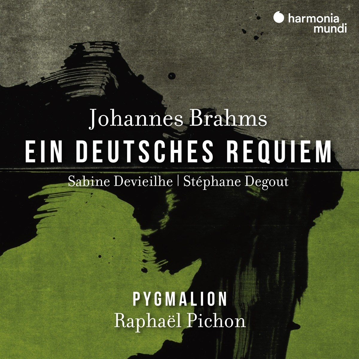Copertina: Johannes Brahms Ein Deutsches Requiem, con nomi degli interpreti.