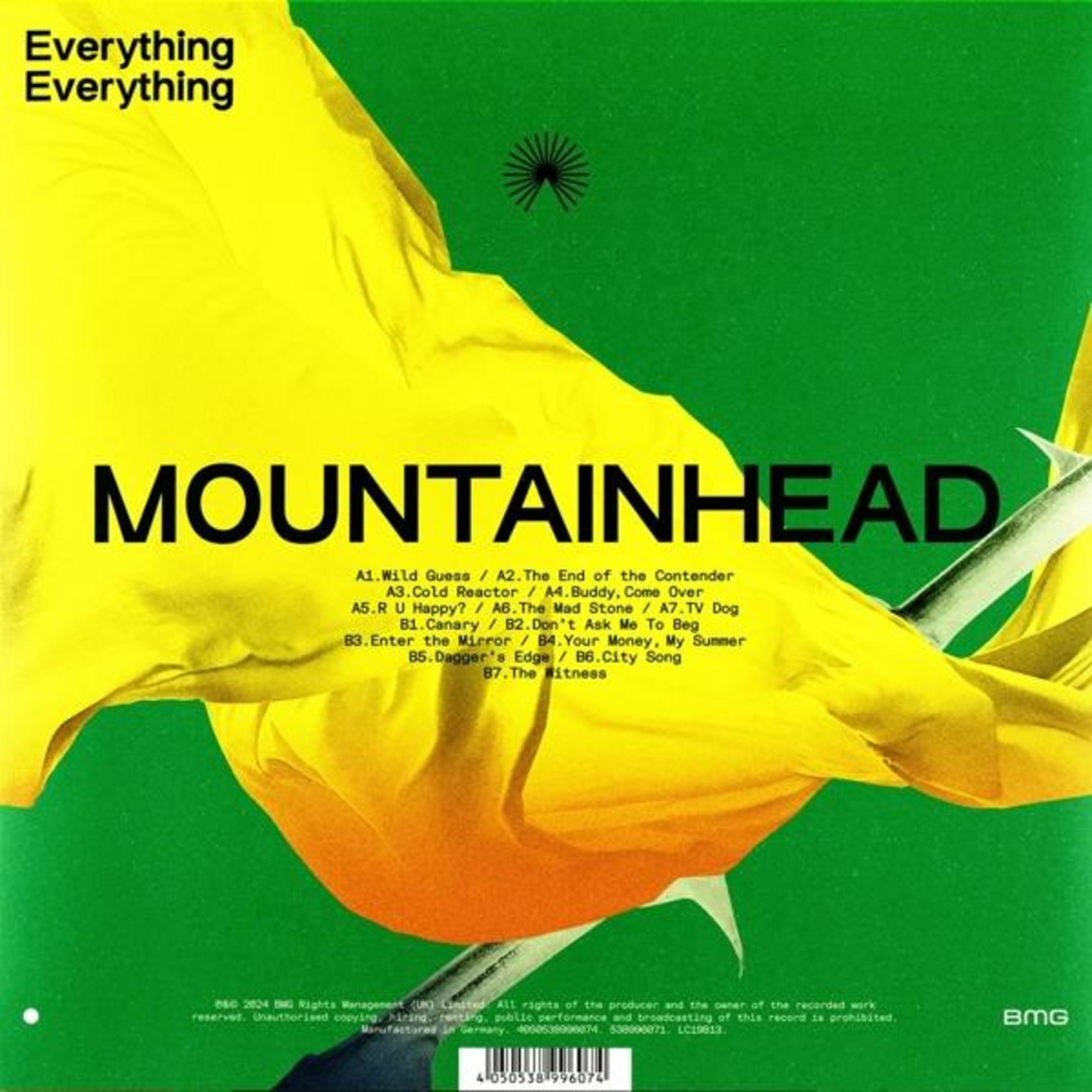 Albumhoes met gele vlag, zwarte tekst MOUNTAINHEAD en tracklist.