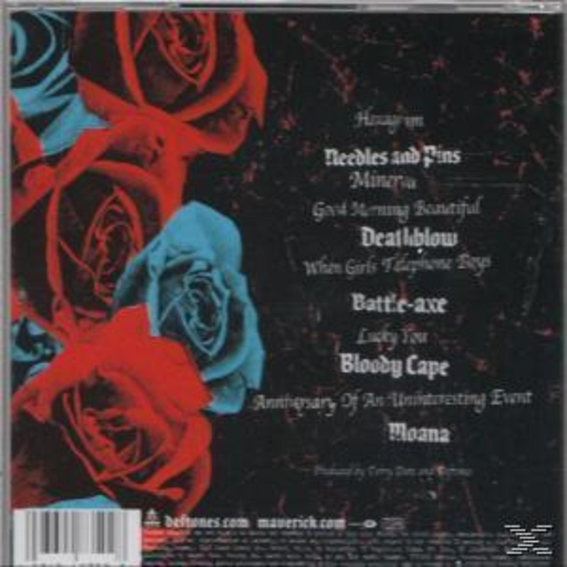 Copertina posteriore del CD con rose rosse e blu e elenco brani.