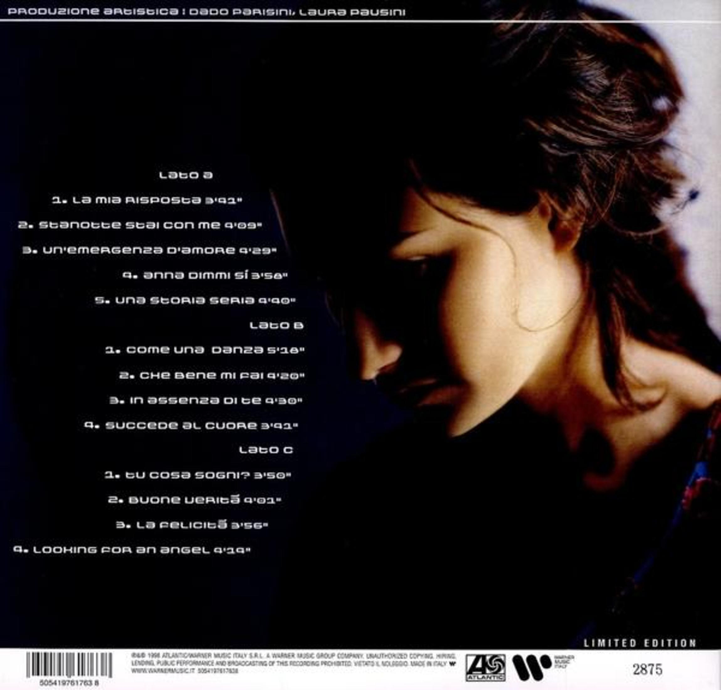 Retro copertina album con donna e titoli canzoni. Edizione limitata 2875.