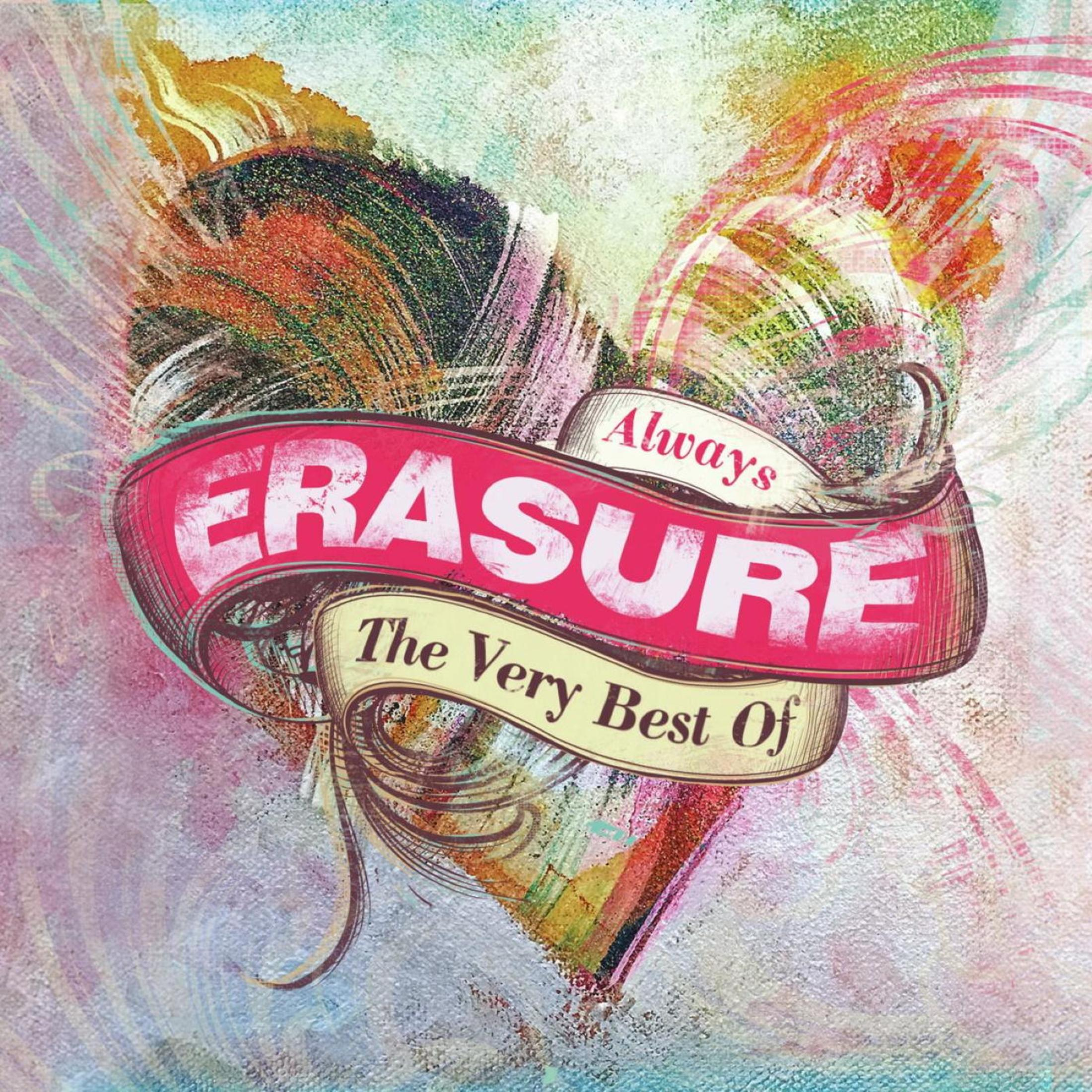 Copertina dell'album a forma di cuore con il nome della band Erasure "Always The Very Best Of"