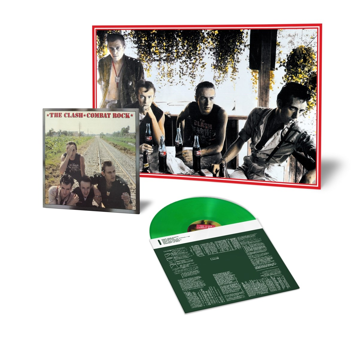 L'LP "Combat Rock" dei The Clash, un disco in vinile verde e due copertine.