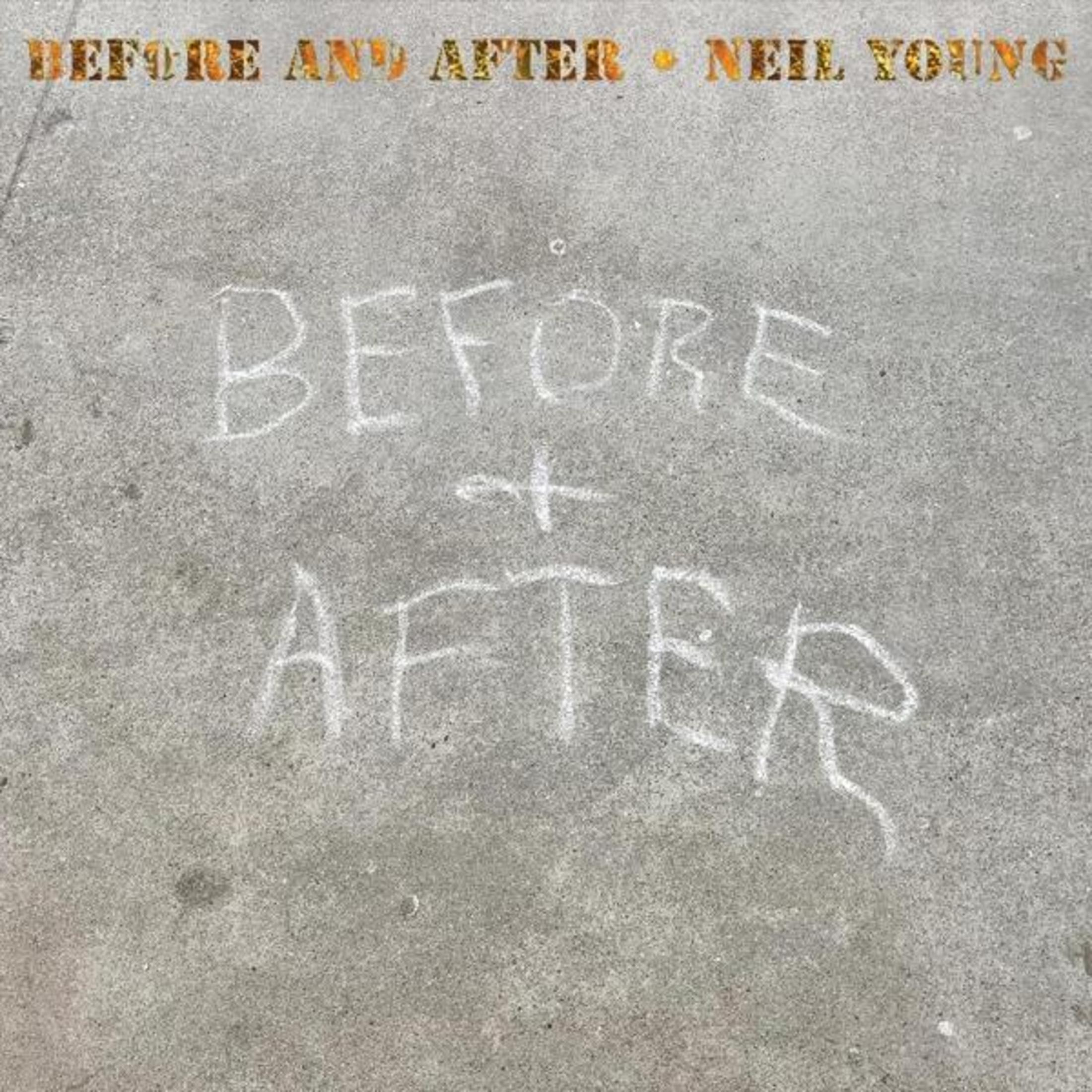 Gesso su cemento: "PRIMA + DOPO" e "NEIL YOUNG".