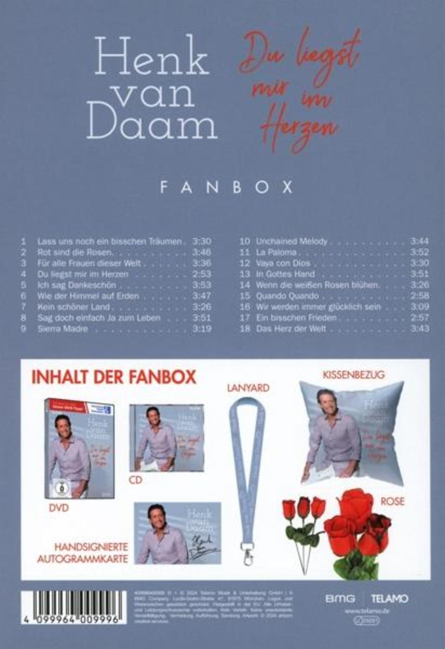 Henk van Daam Fanbox: CD, DVD, Lanyard, Kussensloop, Gesigneerde Kaart, Rozen.