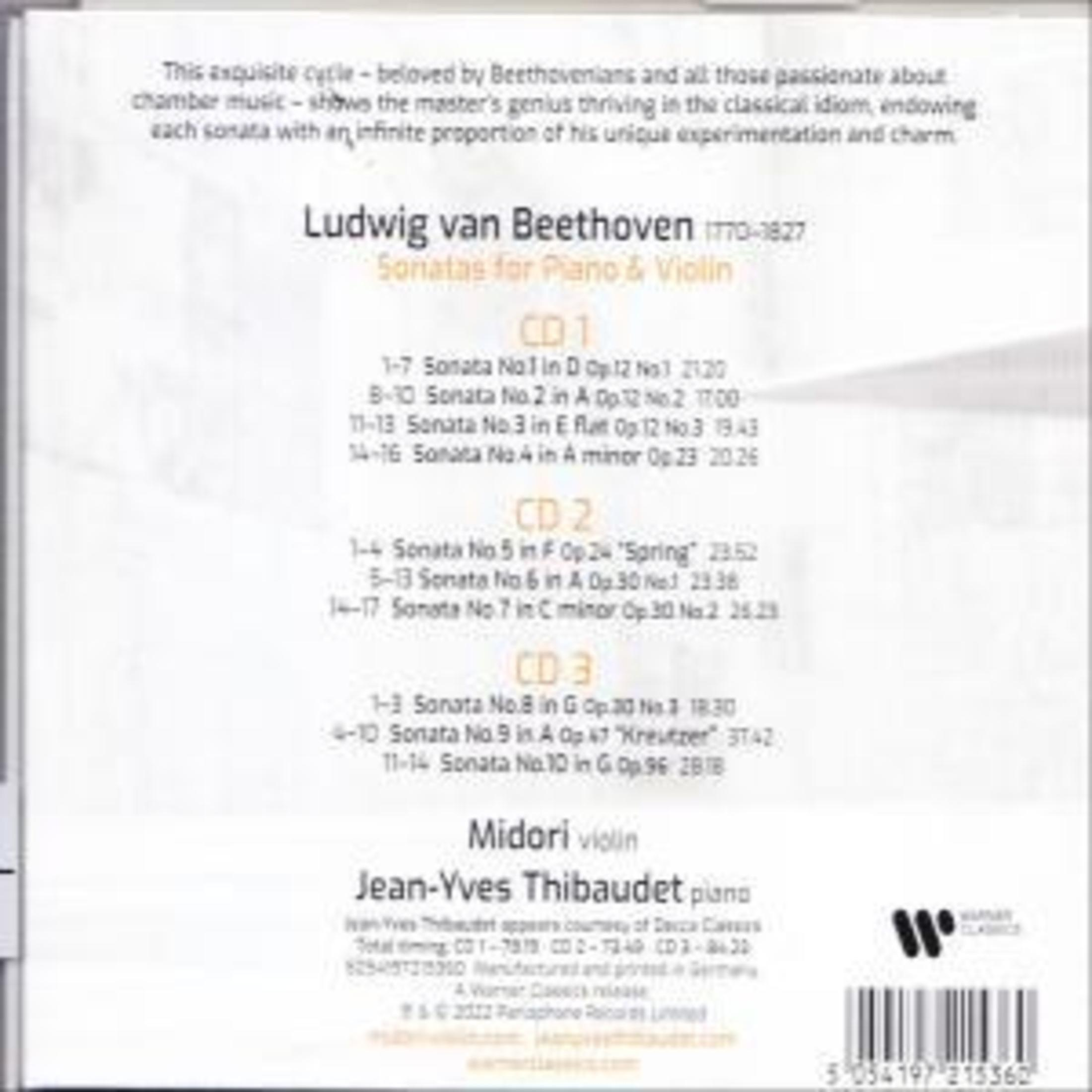 Sonate di Beethoven per pianoforte e violino di Jean-Yves Thibaudet. Tracklist su 3 CD.