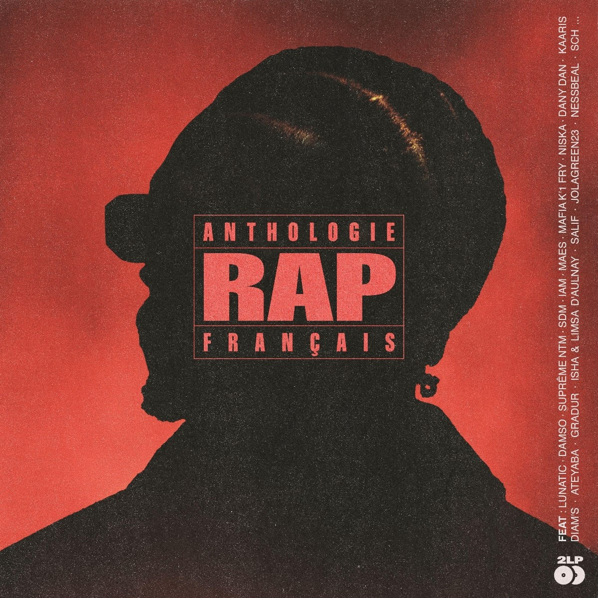 Albumhoes met silhouet van een man en tekst 'ANTHOLOGIE RAP FRANÇAIS'.
