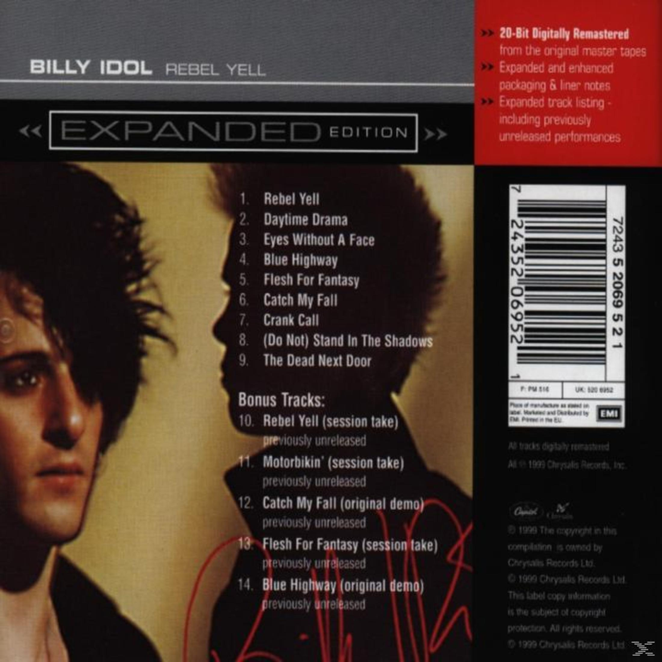 Copertina CD Billy Idol: Rebel Yell Edizione Espansa con tracklist e codice a barre.