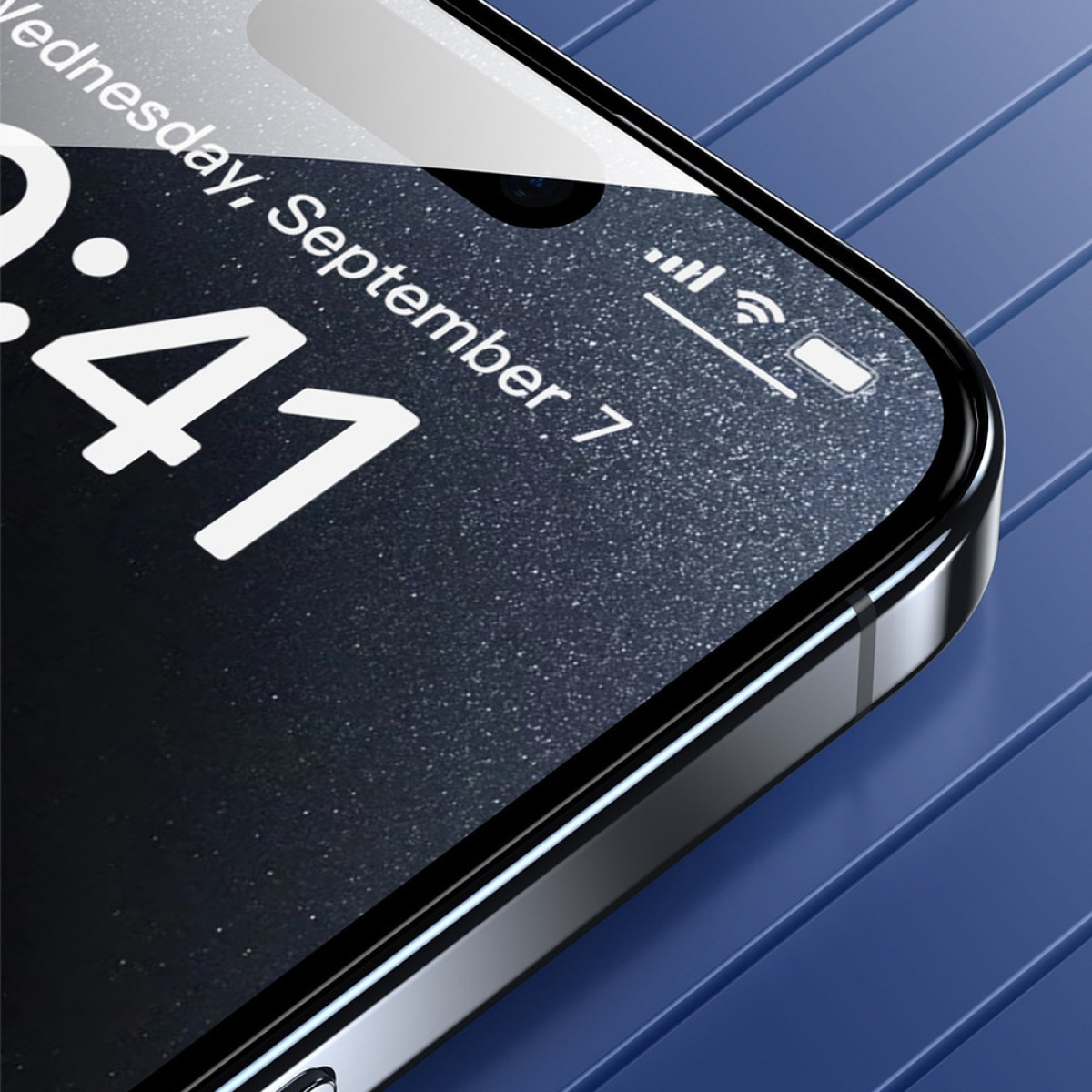 Primo piano di uno schermo di smartphone che mostra le 9:41 di mercoledì 7 settembre.
