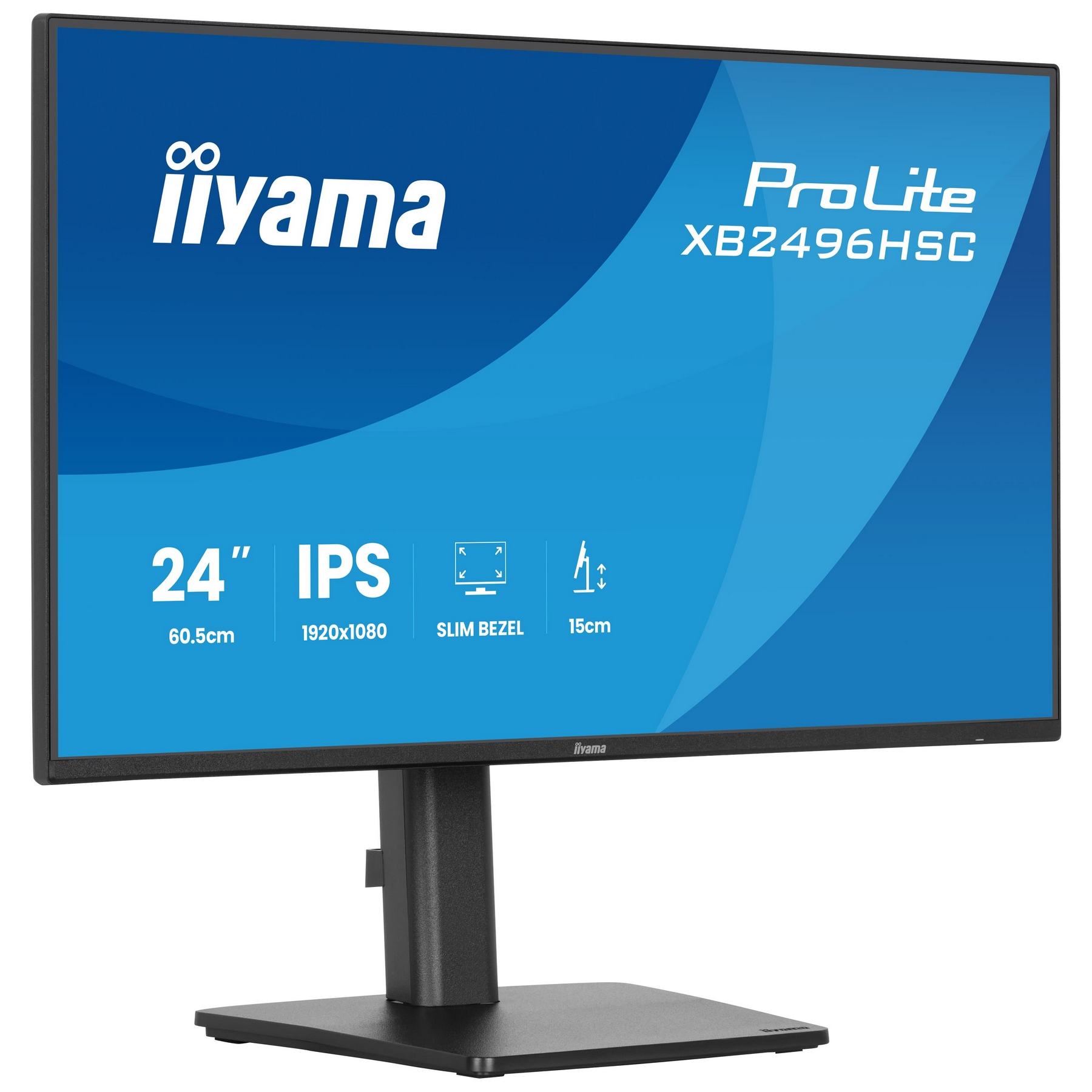 Czarny monitor iiyama ProLite XB2496HSC z 24-calowym wyświetlaczem IPS.