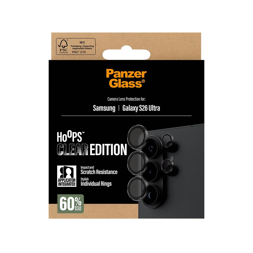Emballage de protection d'objectif de caméra Panzer Glass pour Samsung S26 Ultra.
