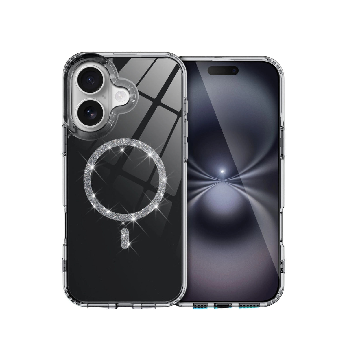 NEWFACE iPhone 16 Uyumlu Live Diamond Magsafe Kapak Telefon Kılıfı Siyah