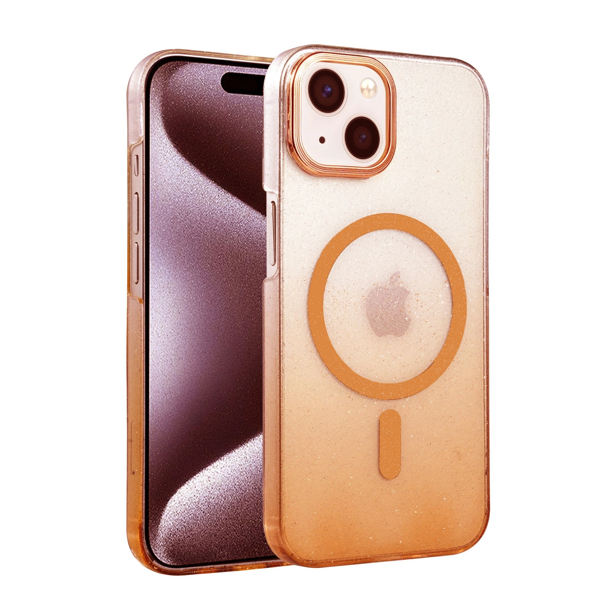 NEWFACE iPhone 14 Uyumlu Glossy Magsafe Telefon Kılıfı Turuncu