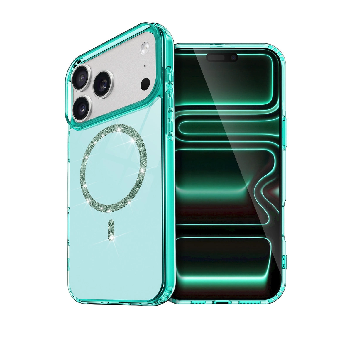 NEWFACE iPhone 17 Pro Uyumlu Live Diamond Magsafe Telefon Kılıfı Yeşil