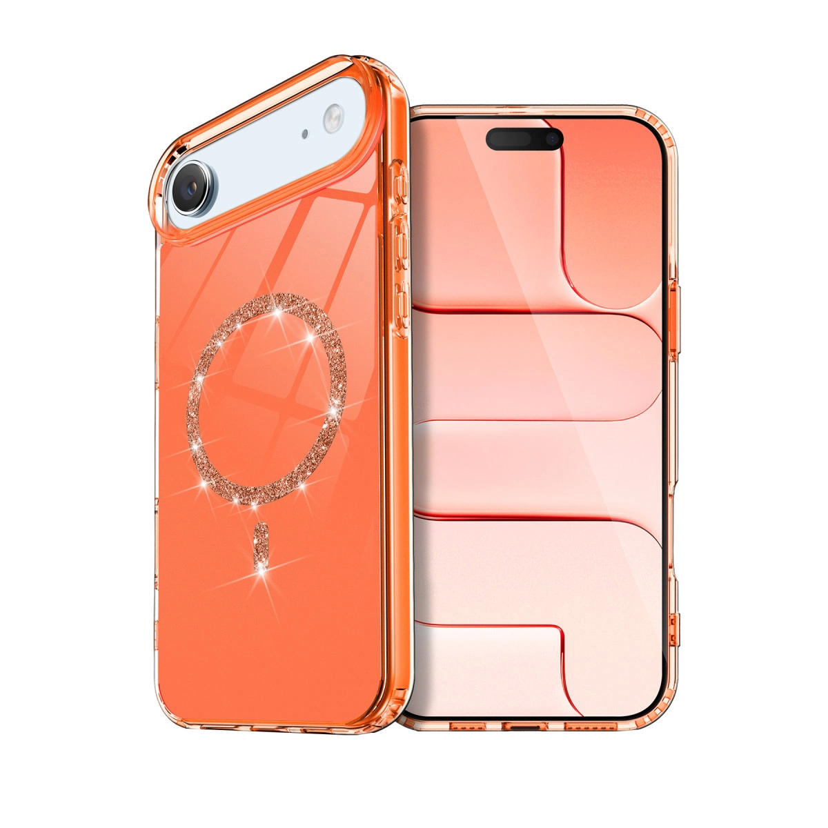 NEWFACE iPhone 17 Air Uyumlu Live Diamond Magsafe Telefon Kılıfı Turuncu