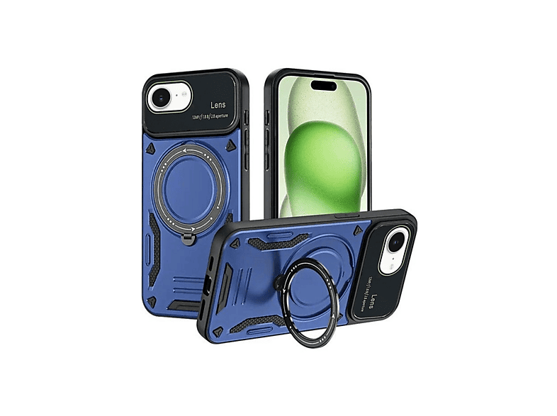 NEWFACE iPhone 16e Uyumlu Joy Lens Standlı Telefon Kılıfı Lacivert