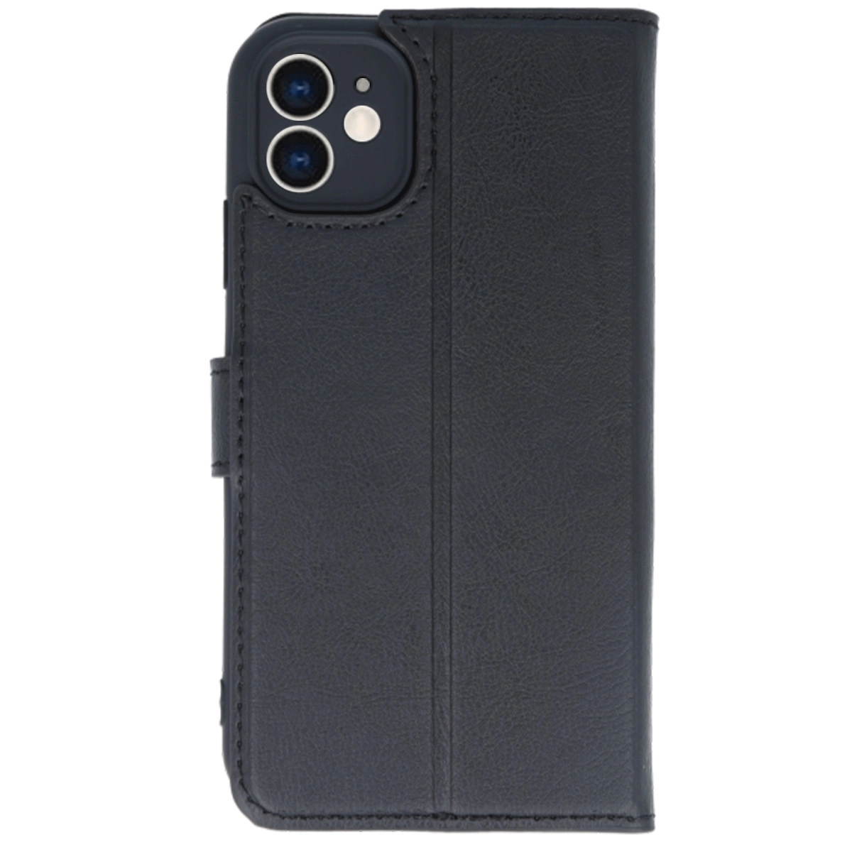 Arkada iki kamerası olan koyu gri telefon kılıfı.