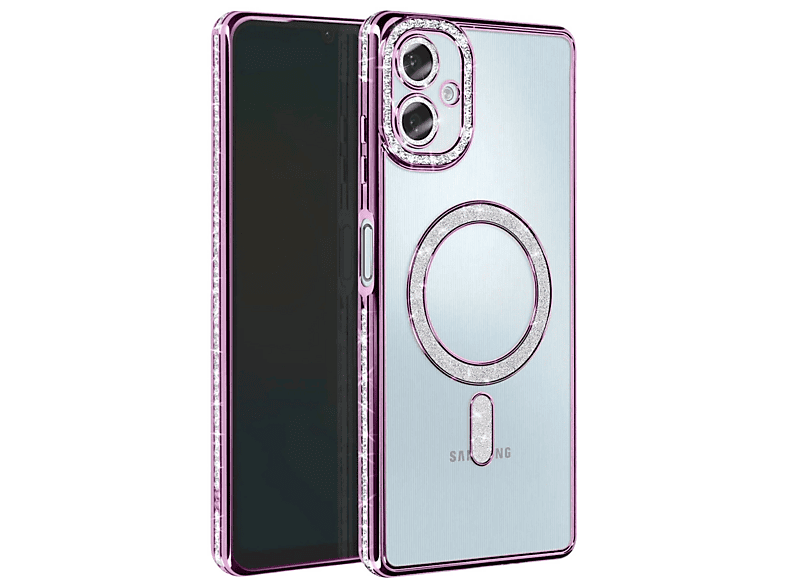 NEWFACE Samsung Galaxy A07 4G Uyumlu Joke Simli Magneticsafe Telefon Kılıfı Mor