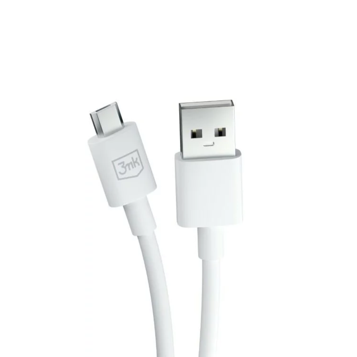 Un cavo USB bianco con connettori USB-A e USB-C
