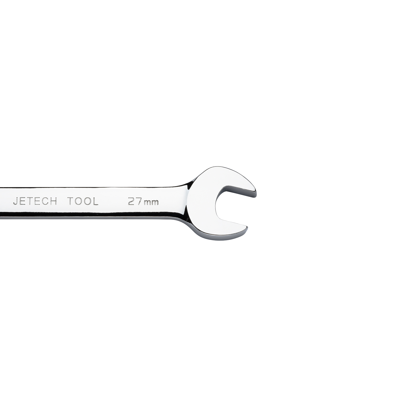 Una chiave inglese argentata con la scritta JETech TOOL 27mm.
