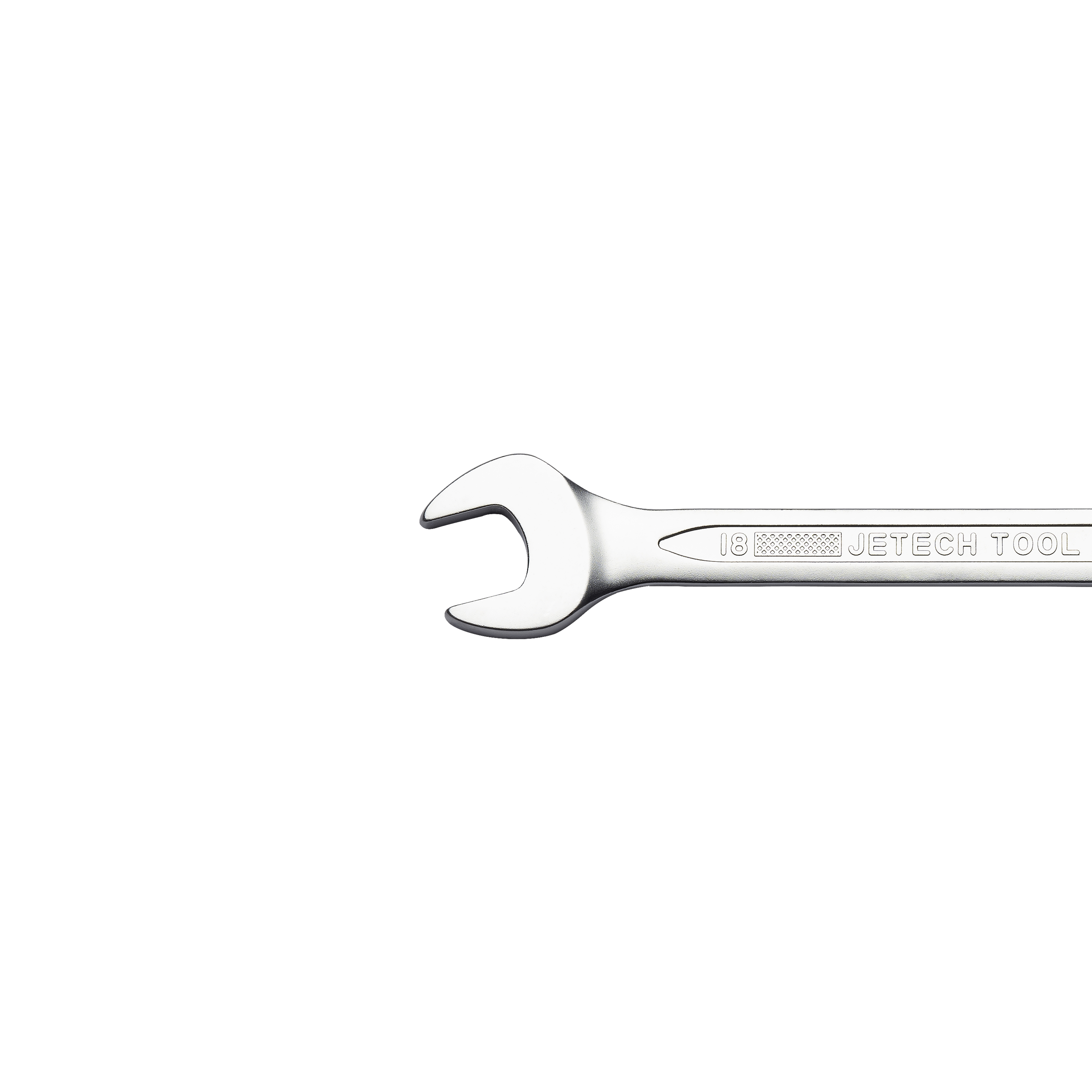 Una chiave inglese argentata con la scritta JETECH TOOL 18.