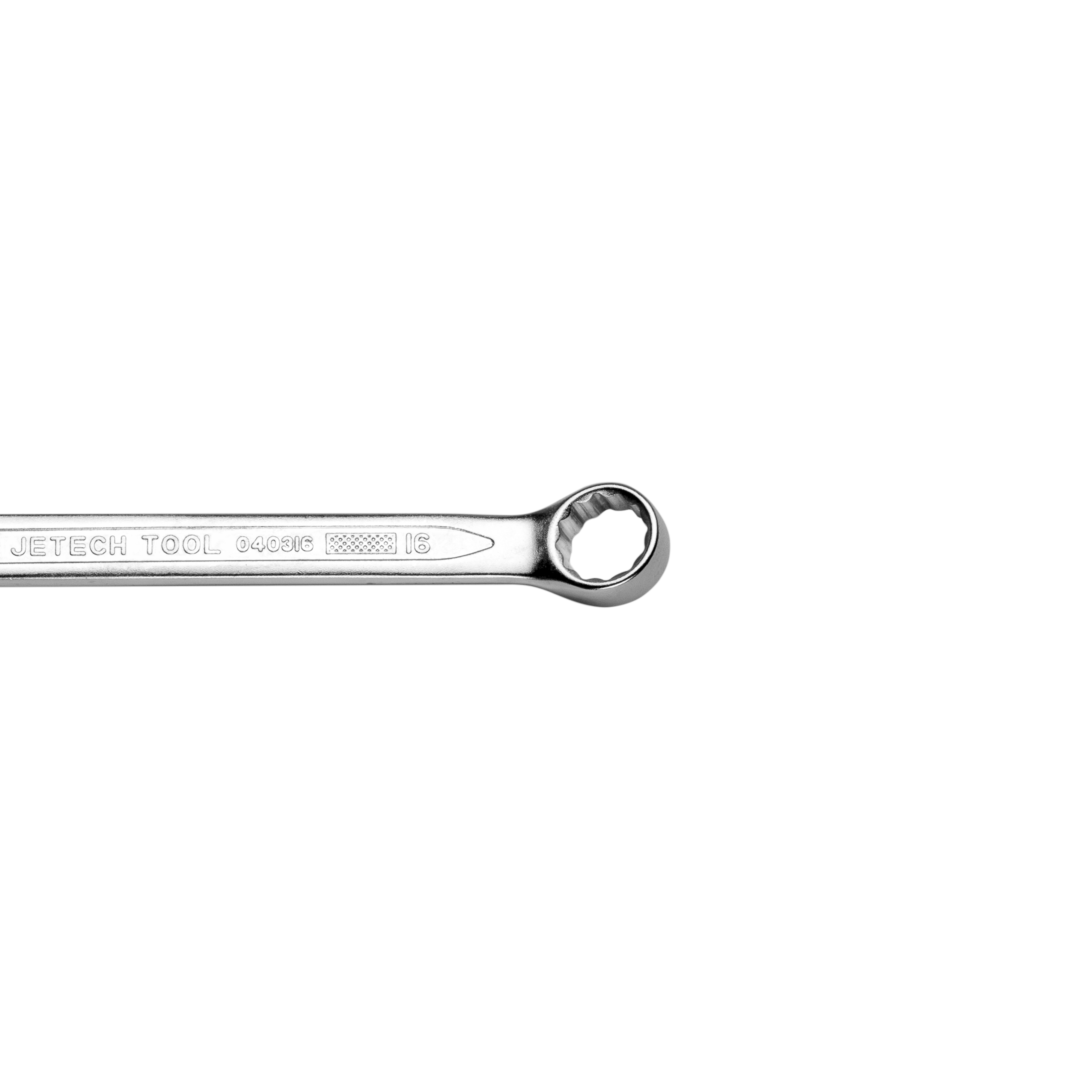 Una chiave inglese argentata con la scritta JETEC TOOL 040316 16.