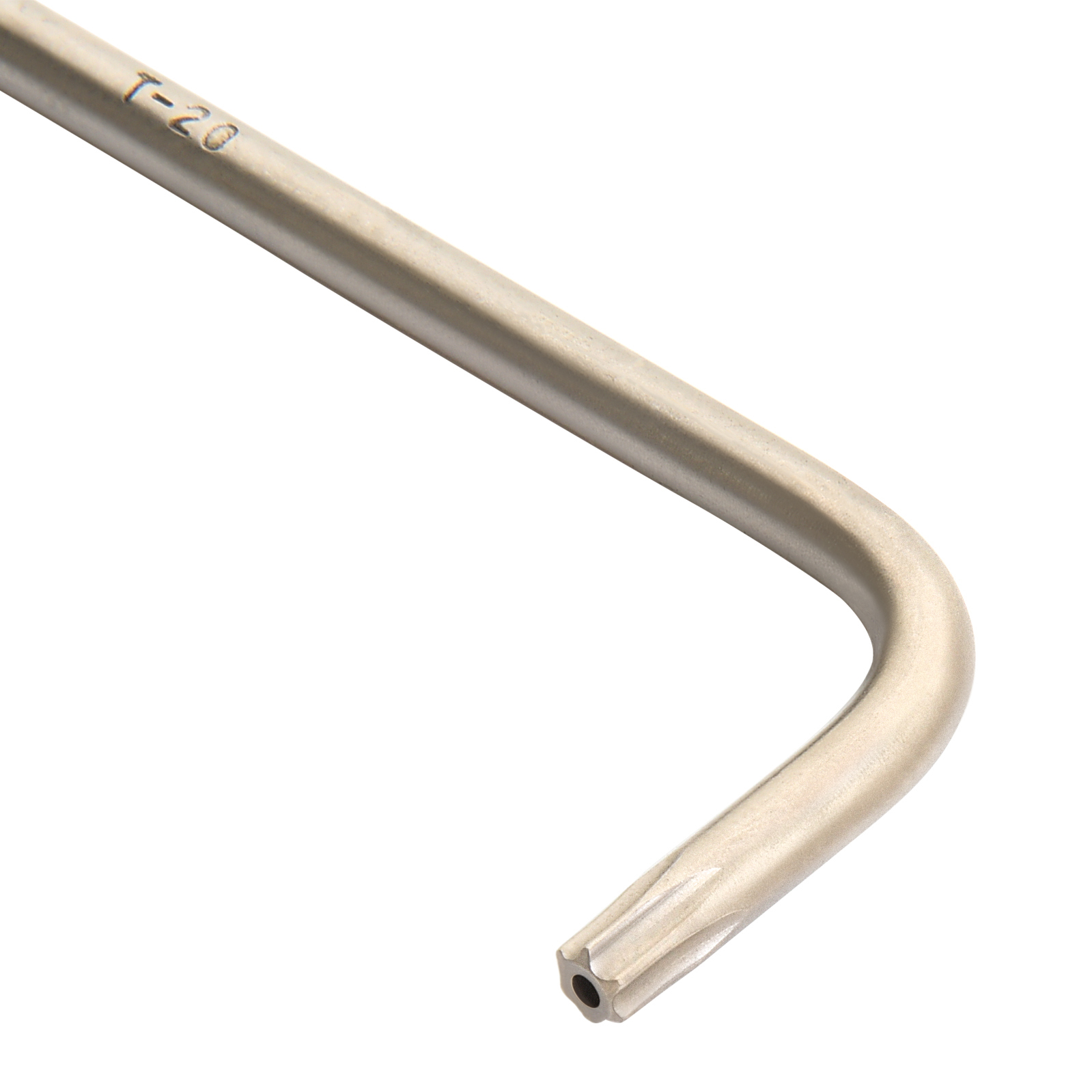 Una chiave Torx argentata con marcatura T-20.