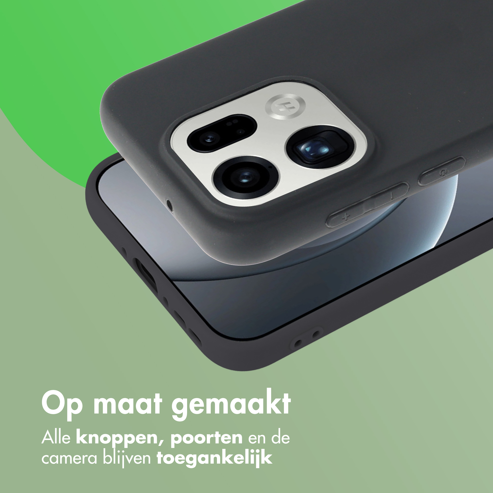 Coque de téléphone gris foncé sur un smartphone, gros plan du module caméra.