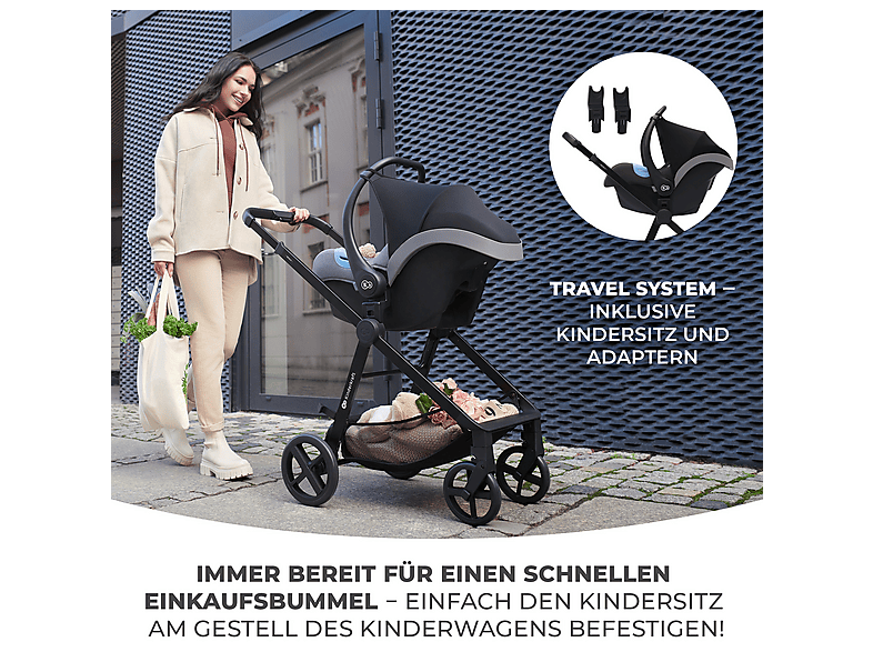 KINDERKRAFT NEWLY 3IN1 Kinderwagen Schwarz | SATURN