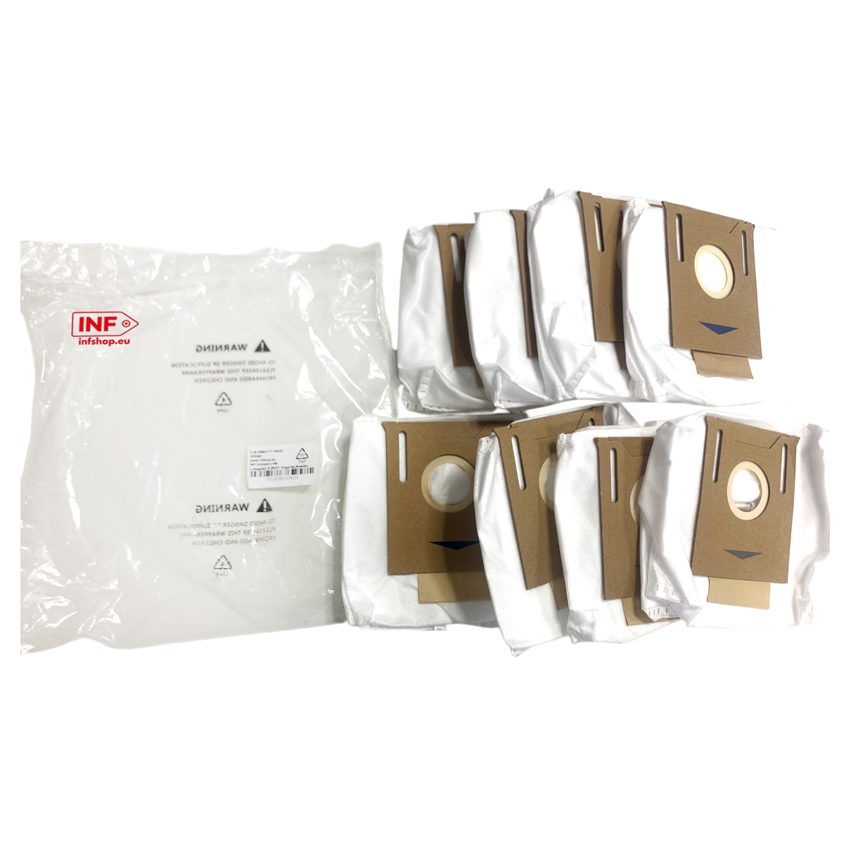 Opakowanie worków do odkurzacza i pojedyncze opakowanie worków.