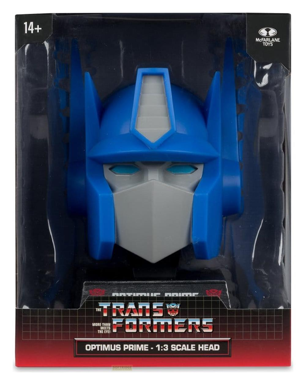 Display testa Optimus Prime, scala 1:3, blu e grigio.