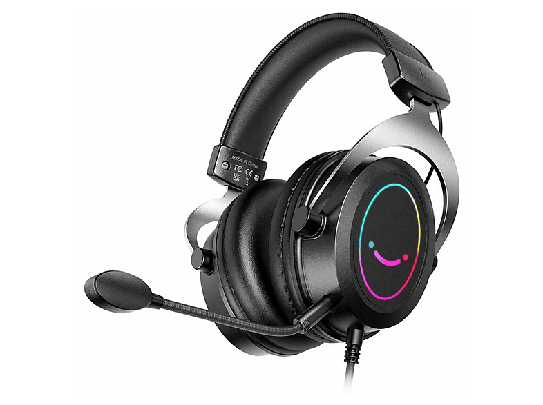 FIFINE Ampligame H3 Mikrofonlu RGB Kablolu Kulak Üstü Oyuncu Kulaklık Siyah