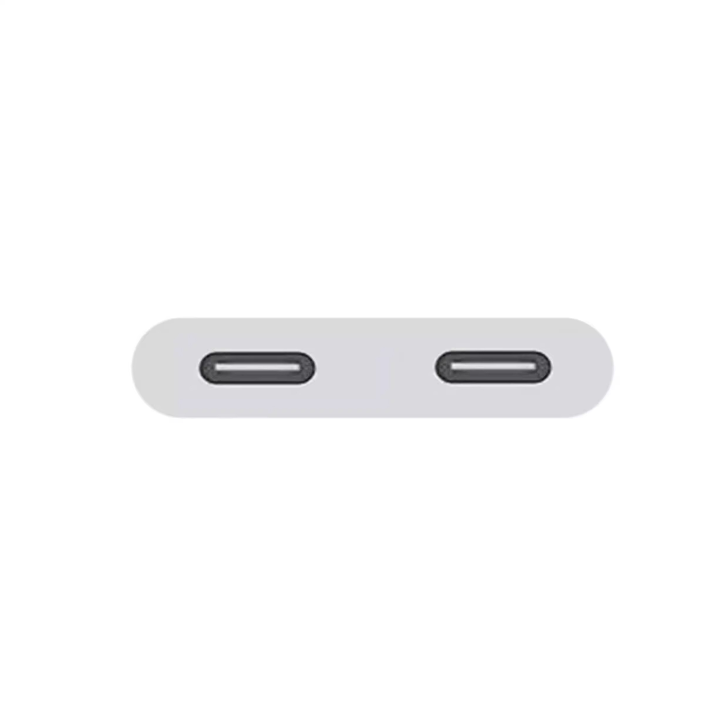 Ein weißes Gehäuse mit zwei USB-C-Anschlüssen.