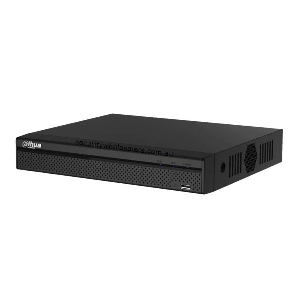 Schwarzer Dahua DVR mit Lüftungsschlitzen und USB-Anschluss.