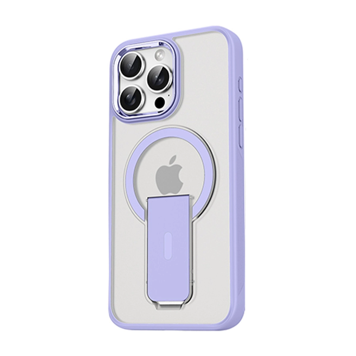 NEWFACE iPhone 14 Pro Uyumlu Tork Magsafe Standlı Telefon Kılıfı Lila