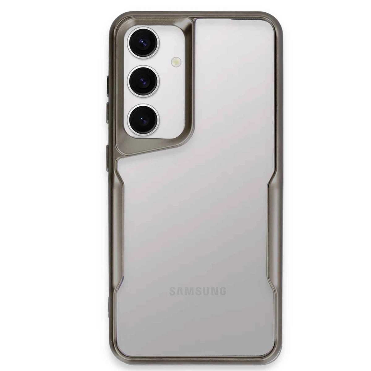 NEWFACE Samsung Galaxy S24 Uyumlu Boyi Silikon Telefon Kılıfı Titanyum Gri