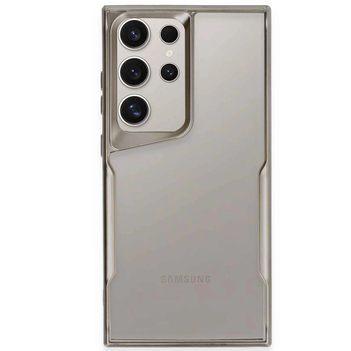 NEWFACE Samsung Galaxy S24 Ultra Uyumlu Boyi Silikon Telefon Kılıfı Titanyum Gri